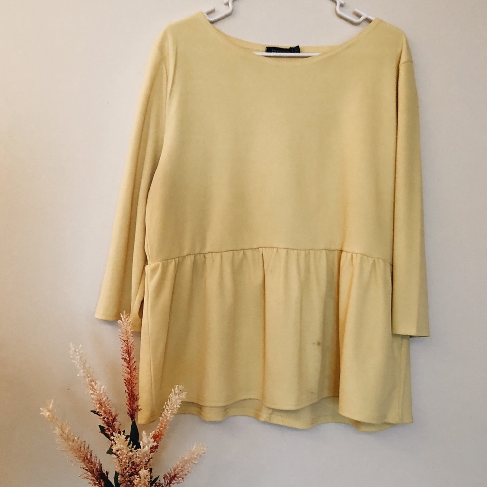 Yellow Peplum Blouse